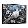 thumbnail image 2 of Designart "Springtime Dove Amidst White and Blue Florals" Animals Framed Wall Art - Modern White Dove Living Room Framed Canvas Art, 2 of 6