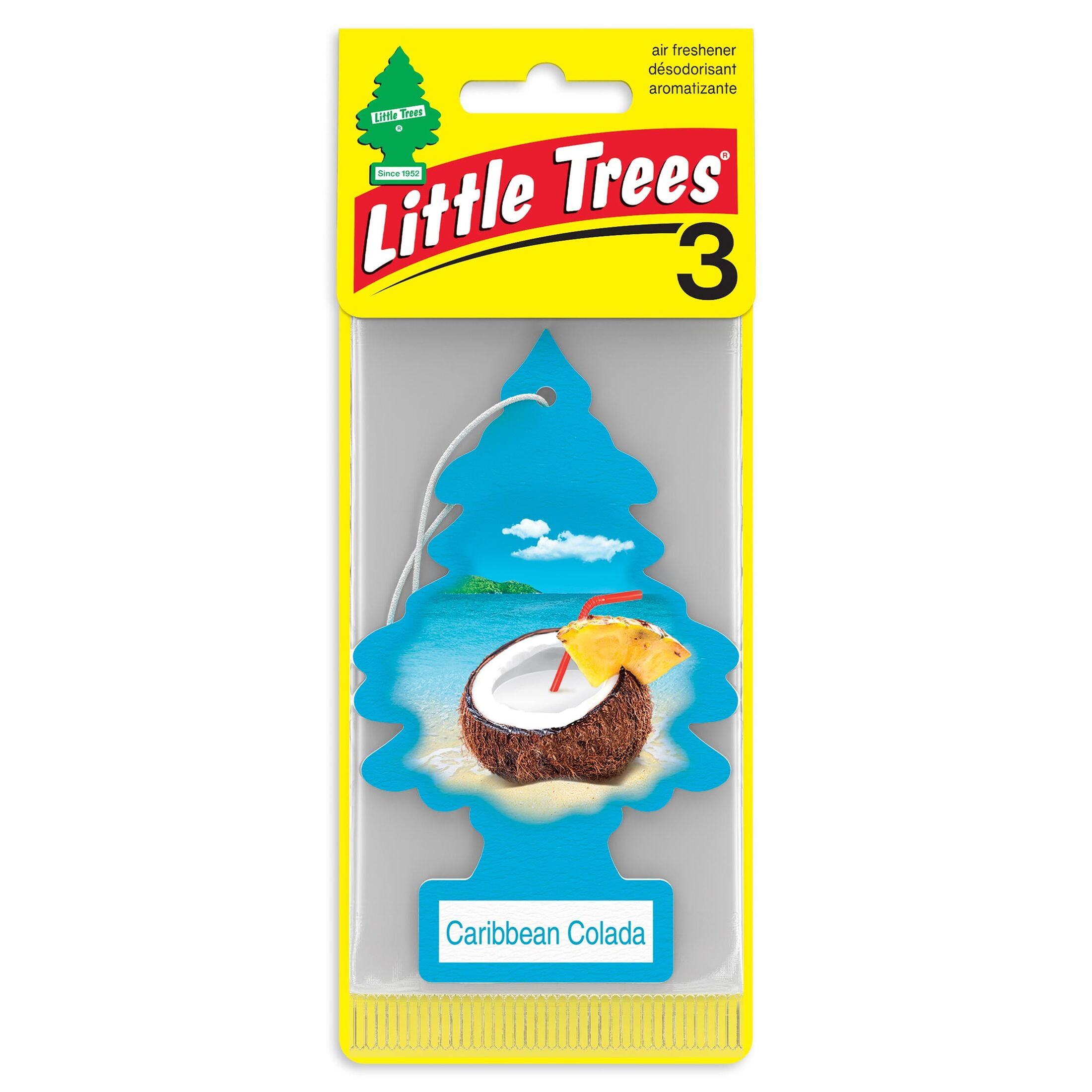 (2 pack) Little Trees Air Freshener Caribbean Colada Fragrance 3-Pack