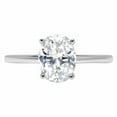 thumbnail image 4 of 2.0 ct Oval Cut Genuine Cultured Diamond SI1-SI2 J-K 14K White Gold Solitaire Promise Wedding Statement Engagement Designer Ring size 8, 4 of 6