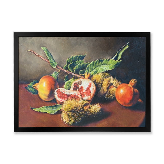 Designart 'Ancient Still Life of Orange Fruits' Traditional Framed Art Print