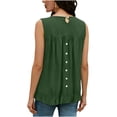 thumbnail image 3 of fatyb Women's Tank Tops Ruffle Hem Sleeveless Tshirts Crewneck Casual Plain Lightweight Summer Blouses, 3 of 6