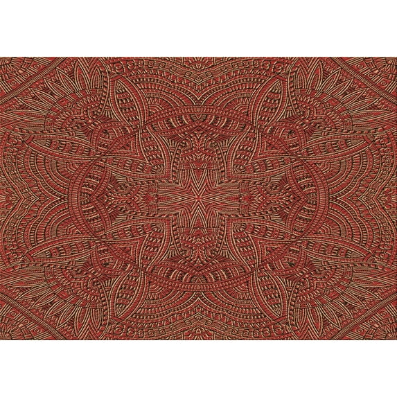 Ahgly Company Indoor Rectangle Patterned Red Fox Red Area Rugs, 5' x 7'