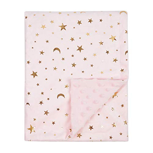 Baby Blanket Unisex Ultra Soft Warm Luxurious Little Star Print Toddler Blanket Double Layer Minky with Dotted Backing Pink Receiving Blanket 30 x 47 Inch 75x120cm