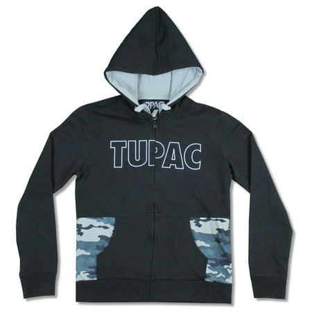 Tupac Shakur Camo Zip Up Black Zip Up Sweatshirt