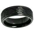 thumbnail image 6 of Jewelry Avalanche Hammered Black Tungsten Carbide Mens Wedding Band, 8mm Anniversary Ring size 9.5, 6 of 7