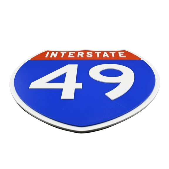Interstate 49 Road Sign Replica, number Personalized Travel Decor, 8.5" x 8.5"