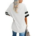 thumbnail image 2 of Auburet Womens Oversized Tees Loose T-Shirts Half Sleeve Crew Neck Color Block Cotton Tunic Tops, 2 of 3