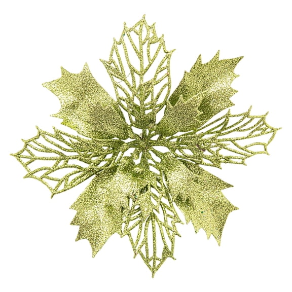 Christmas Flowers Artificial Flowers Christmas Decor Garland Decoration Poinsettia Flowers Artificial Glitter Christmas Ornaments Christmas Tree Decorations