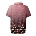 thumbnail image 4 of NAMTYQX Women's Blouses & Shirts Soft Womens Golf Shirts Short Sleeve Casual Lapel V Neck Casual Wine Size S, 4 of 5