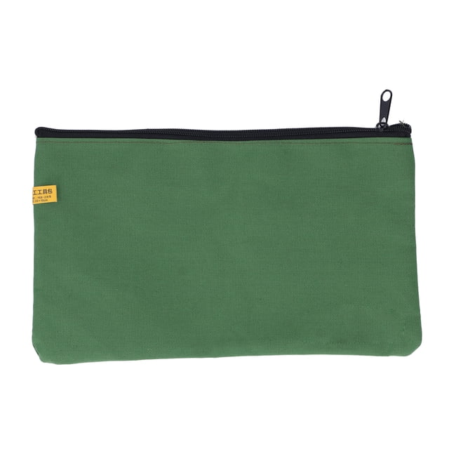 Bolsa de herramientas de lona verde militar, portátil, multifuncional, resistente, para llaves, destornilladores y clavos, 13 x 7,5 pulgadas