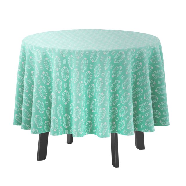 Vargottam Indoor/OutdoorRoundTablecloth 58 InchRoundTablecloth Waterproof PatioTableCloths- Spring/SummerTableCovers for Backyard CircularTable/BBQs/Picnic -Aquamarine Green