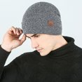 thumbnail image 3 of Beanie Hat Warm Unisex Solid Color Knit Cuffed Beanie Hat Watch Cap for Winter, 3 of 10