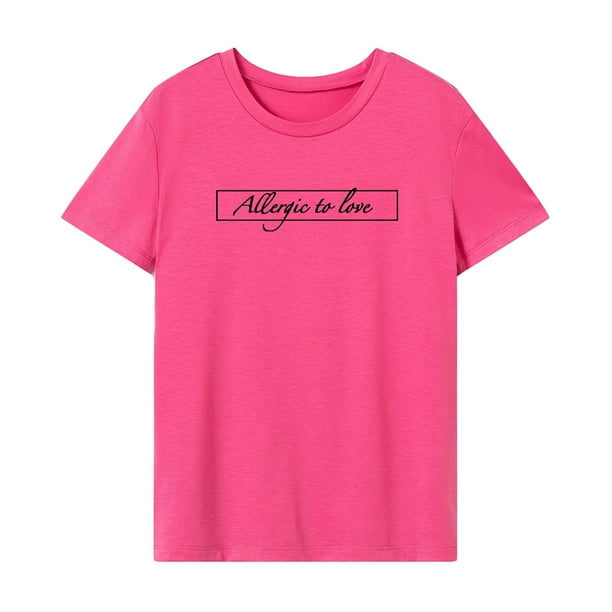 Camiseta para mujer suave recuerdo simple streetwear moda trajes cuello redondo camisa XL