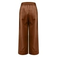thumbnail image 6 of YYDGH Women's Wide Leg Pants Pleated High Waisted Button Down Straight Long Trousers Business Office Work Suit Pants Brown Brown, 6 of 7