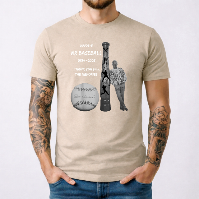 Bob Uecker Mr T-Shirt Unisexe Légende du Baseball Rangée avant Fierté des Diffuseurs V80253, jusqu'à la Taille 3TG.
