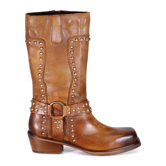 Diba True Womens Val Uable Studded Motorcycle Mid Calf Boots