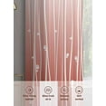 thumbnail image 6 of Retro Flower Sheer Curtains 96 Inch Length 2 Panels Set, Geometric Stripes Gradient Tree Leaf Voile Window Treatment Semi Sheer Long Curtains Drapes for Bedroom/Living Room/Kitchen 52"x96"x2, 6 of 7