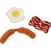 Frisco Plush Bacon, Egg, and Sausage Cat Toy with Catnip, 3-Pack