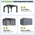 thumbnail image 2 of MELLCOM Louvered Pergola 12x12, Aluminum Pergola with Adjustable Louvered Roofs, Outdoor Gazebo with Waterproof Curtains and Nets, Black, 2 of 7