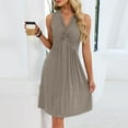 thumbnail image 4 of Blmnix Nightgowns for Women Sexy Sleep Tanks Cotton Nightgowns Sexy Nightgown Nightgowns Brown Knee Length Sleeveless V-Neck Mumu Nightgown,S, 4 of 8