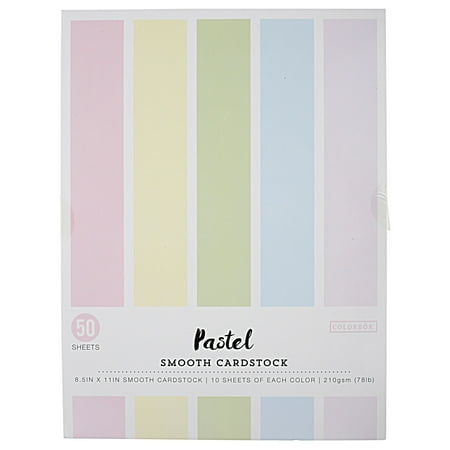 UPC: 0765468611914 | Colorbok Smooth Pastel Multicolor Cardstock  8.5  x 11   121 lb./180 gsm  50 Sheets