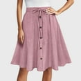 thumbnail image 3 of Mgmyaa Women's Midi Skirts Heavy Hollow Tassel Irregular Long Skirt A-linet Skirt with Ornamental Button, 3 of 8