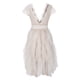 thumbnail image 5 of ICHUANYI Clearance Women's Summer Solid Lace Flowers Embroidery Dress Crew-Neck Short Sleeve Elastic Waist Dress Beach Dress Sun Dress Ruffled Flowy Dress(White, M) ICHUANYI WER2023081005712, 5 of 9