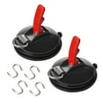 thumbnail image 1 of Anclaje de ventosa de vacío resistente, paquete de 2 ventosas fuertes, anclajes de succión con ganchos de seguridad (rojo/negro), 1 of 5