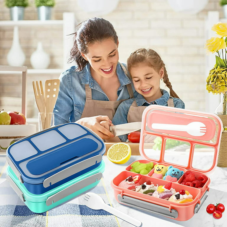 MT Products 6 x 6 Small 4 Compartments Bento Box for Lunch - Pack of 15
