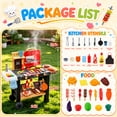 thumbnail image 3 of WonderStone 63 PCS BBQ Grill Playset, Outdoor Play Kitchen with Movable Wheels & Play Sink, Pretend Play Toy with Smoke, Sound & Light, Cooking Toys for Toddlers Ages 3–6, 3 of 10
