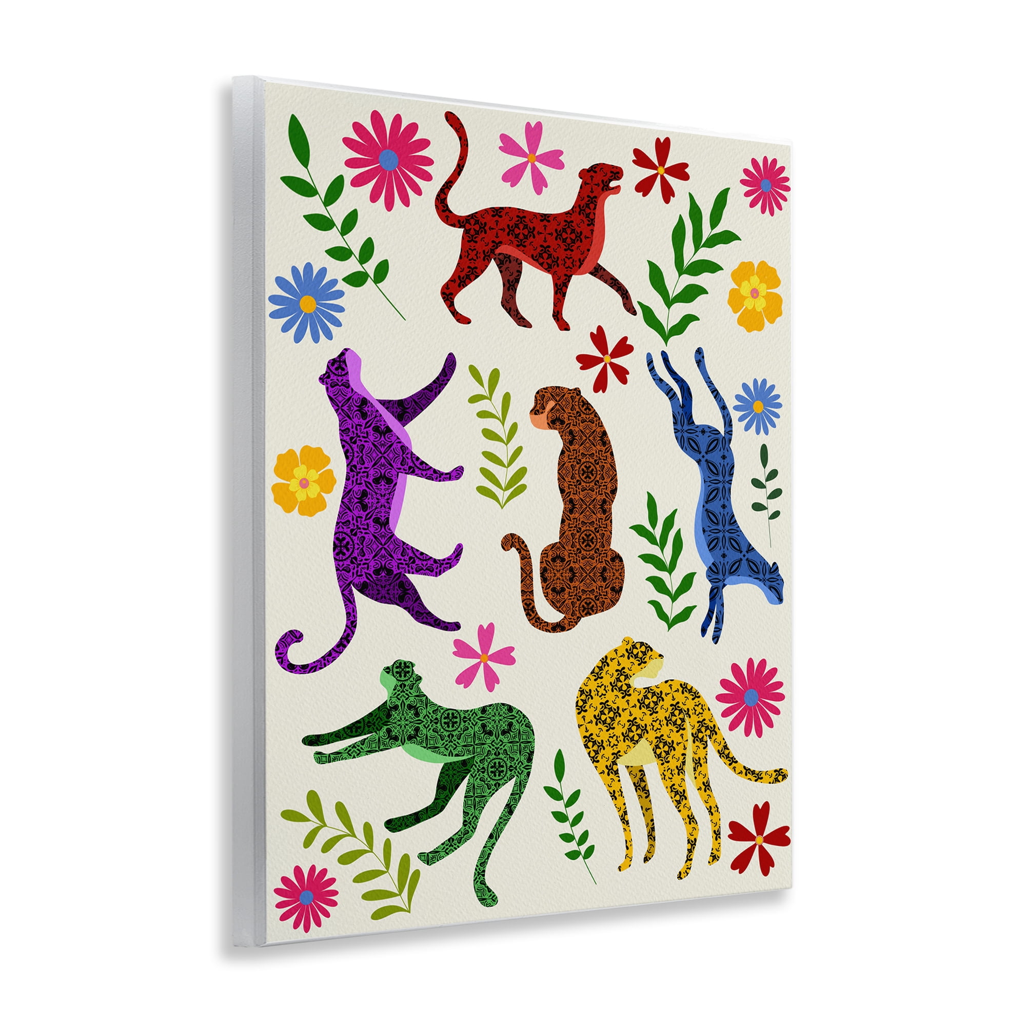Stupell Industries Mosaic Pattern Leopards Animals & Insects Painting Unframed Art Print Wall Art, 11 x 14