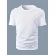 thumbnail image 3 of Camiseta de manga corta con cuello redondo y estampado de bandera estadounidense, informal, holgada, 100 % algodón, para hombre, 3 of 5