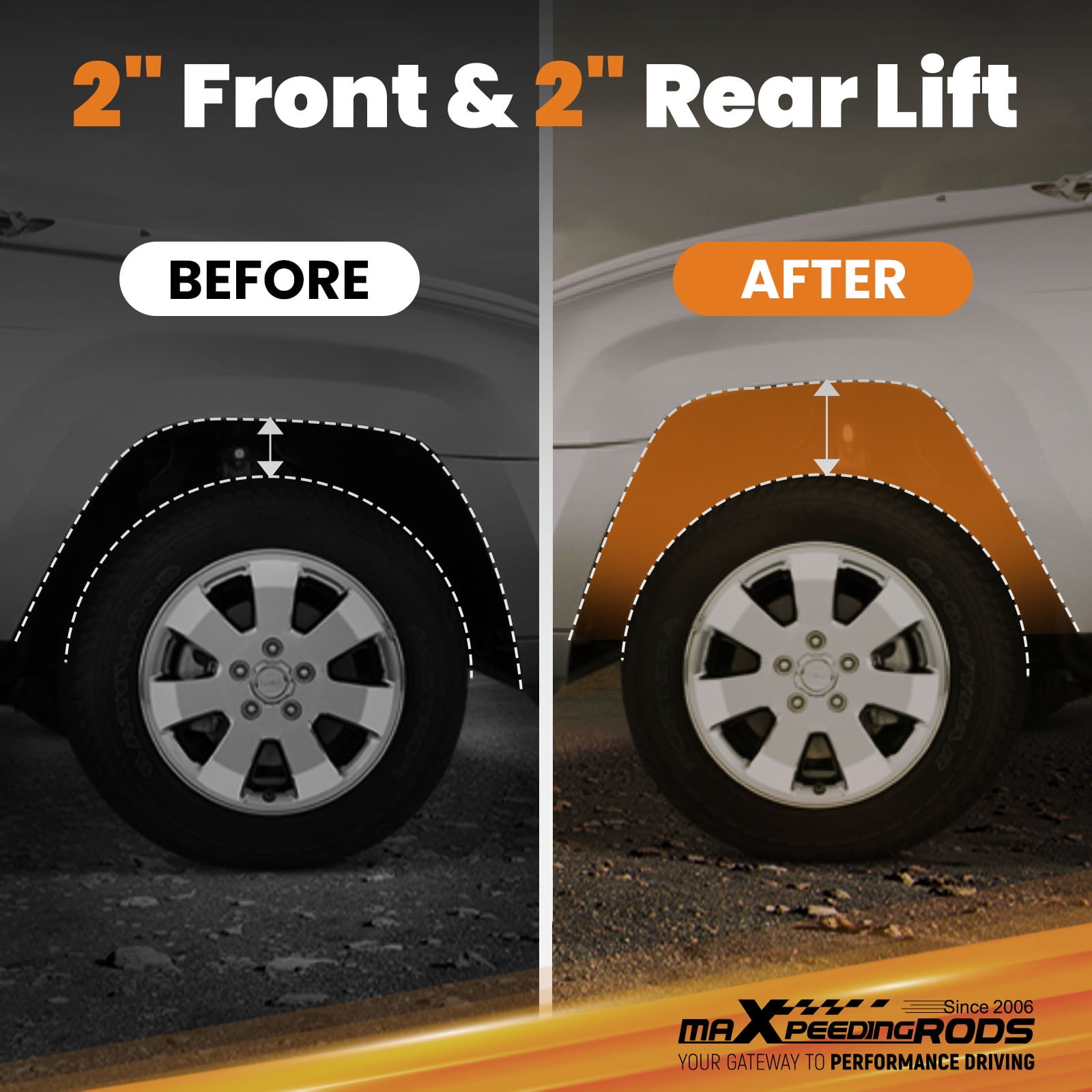 maXpeedingrods 2” Front & Rear Lift Leveling Kit for Geo/Chevy Tracker 1999-2005, for Suzuki Vitara & Grand Vitara/XL-7 1999-2005