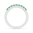 thumbnail image 2 of Angara Rings - Natural Square Shape Emerald Semi Eternity Wedding Ring in 14K White Gold for Women (Size-2.2mm) | May Birthstone Jewelry, Birthday, Anniversary, Jewelry Gift for Women, 2 of 11