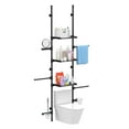 thumbnail image 6 of Wliqien 4-Tier Over The Toilet Storage Shelf, Adjustable Standing Bathroom Organizer, Heavy Duty Above Behind Toilet Laundry Space-Saving Shelving for Small Rooms, No Drill, 75.2"-131.89" Height, 6 of 7