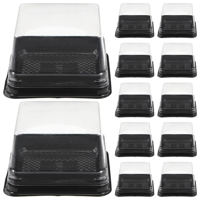 ColoMX 100 cajas para mini pasteles: caja para pastel de luna, recipientes individuales para cupcakes, soporte de plástico transparente para postres con tapas para magdalenas y galletas de 50 g.