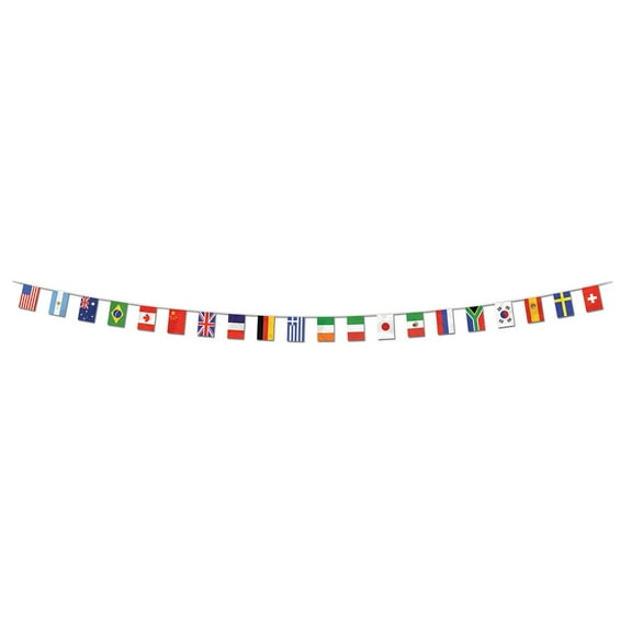 Party Central Club Pack of 12 Green and Red International Flag Party Banners Decors 23'