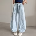 thumbnail image 2 of SJLDQY Girls Wide Leg Pants Casual Elastic Drawstring Waist Baggy Pants for Girls Comfy Pants with Pockets, 2 of 3