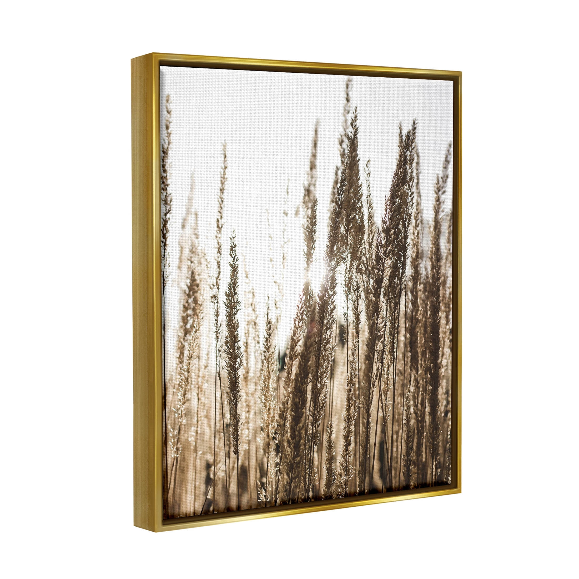 Stupell Industries Light Ray though Wheat Field Photograph Metallic Gold Floating Framed Canvas Print Wall Art, Design by Susan Ball