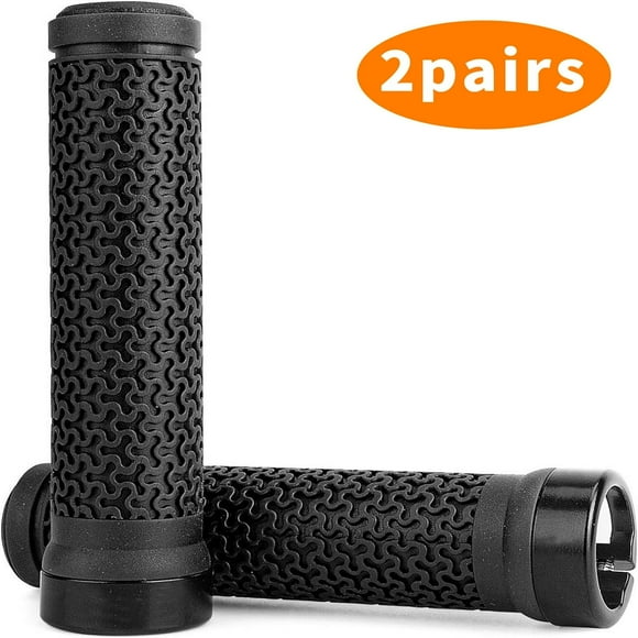 POINTERTECK 2 pairs Bike Handlebar Grips Single Lock on Bicycle Handle Bar for BMX Mountain MTB Beach Cruiser Scooter Folding Bike Soft Non-Slip-Rubber Hand Grip Comfortable Ergon