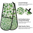 thumbnail image 2 of Yayeee Double Oven Mitt Kitchen Heat Resistant Baking 35" x7" Quilted Glove, Green Dot Triangles Pattern, 2 of 6