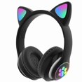 thumbnail image 1 of Headphones Cat Ear Wireless Headphones, LED Light Up Bluetooth Headphones Over On Ear with/Microphone, 1 of 3