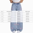 thumbnail image 3 of UAYOTSE Kids Light Wash Denim Wide Leg Pants Girls Cute Pink Bow Pattern Elastic Waist Loose Fit Baggy Jeans,Sizes 9-10 Years, 3 of 6