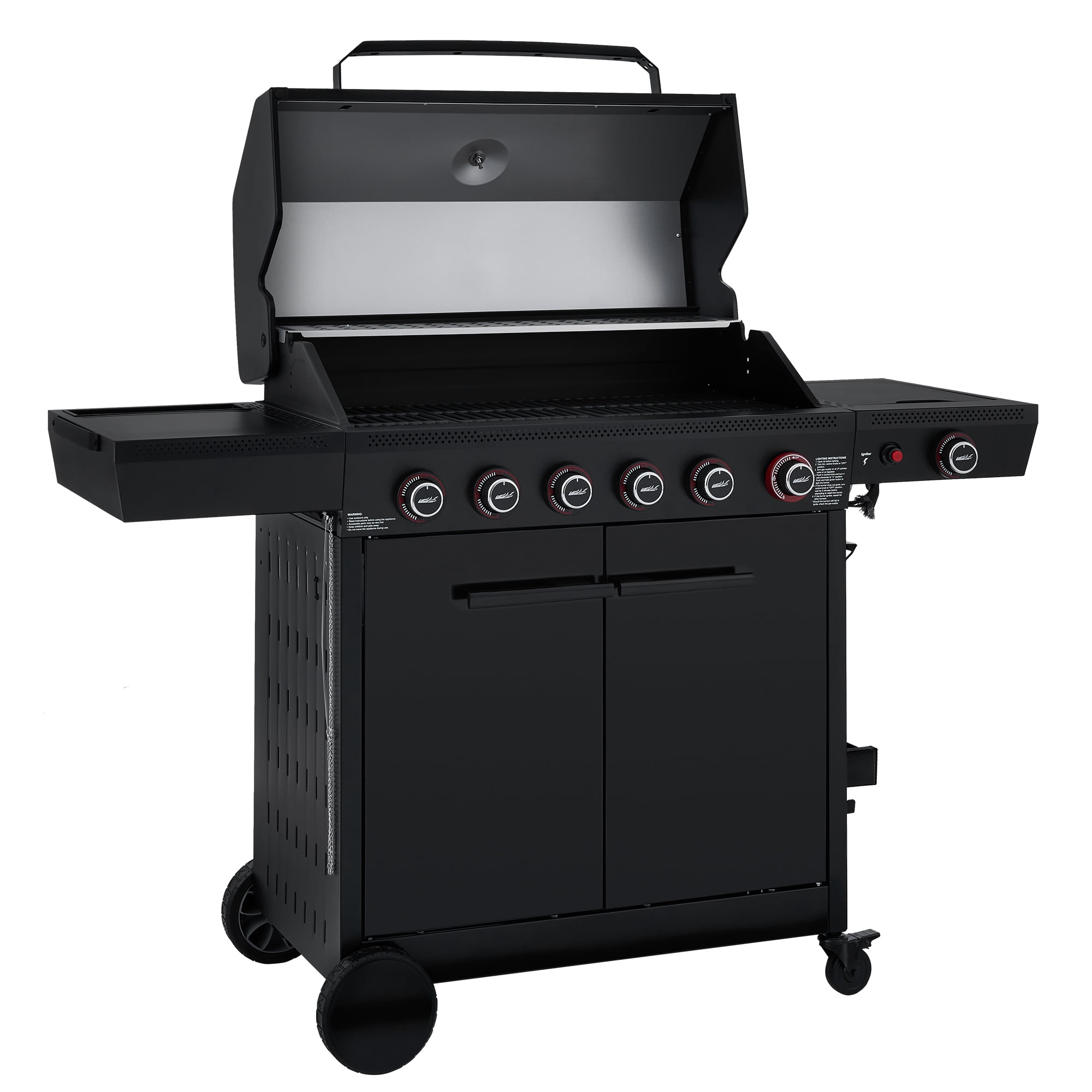Royal Gourmet GE6001H 6-Burner Gas Grill, with Side Burner, 72,000 BTU, 691 Sq.for Outdoor Grilling and Backyard Cooking, Black