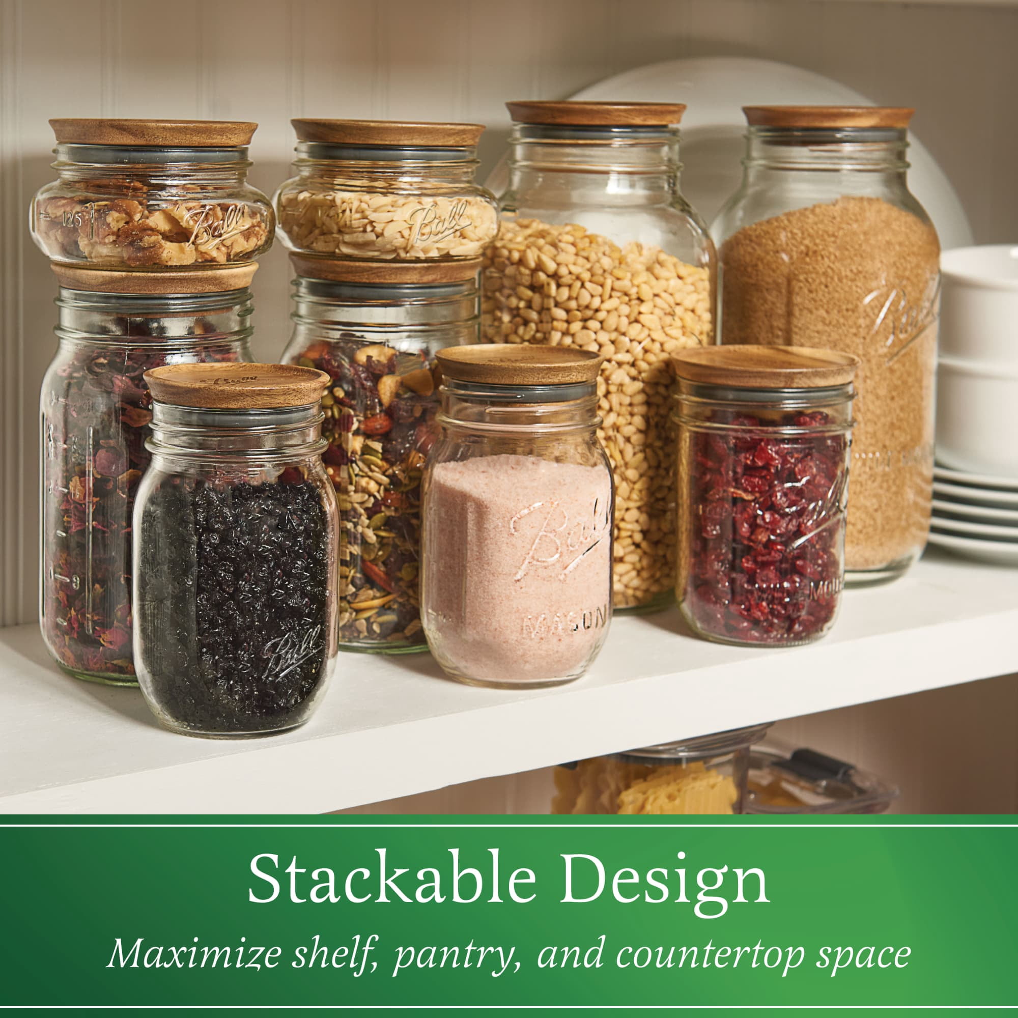 (6 pack) Ball Wooden Storage Lids, Wide Mouth, Ball Jar Lids, 3-Pack
