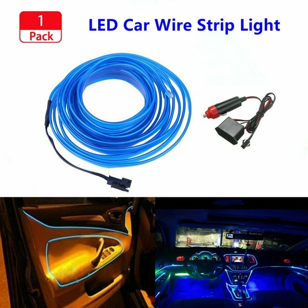 2m Blue LED Car Interior Decorative Atmosphere Wire Strip Light