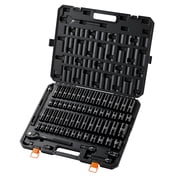 VEVOR Impact Socket Set, 1/2 Drive, 65-Piece Socket Set, 6 Point Sockets, SAE 3/8 to 1-1/4 and Metric 10-24 mm, Easy to Identify, with a Sturdy Storage Case, Cr-V Alloy Steel for Vehicles Repair