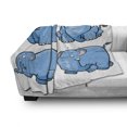 thumbnail image 3 of Animal Soft Flannel Fleece Throw Blanket, Kids Nursery Boys Girls Baby Room Clumsy Image Print, Cozy Plush for Indoor and Outdoor Use, 60" x 80", Baby Blue and White, by Ambesonne, 3 of 6