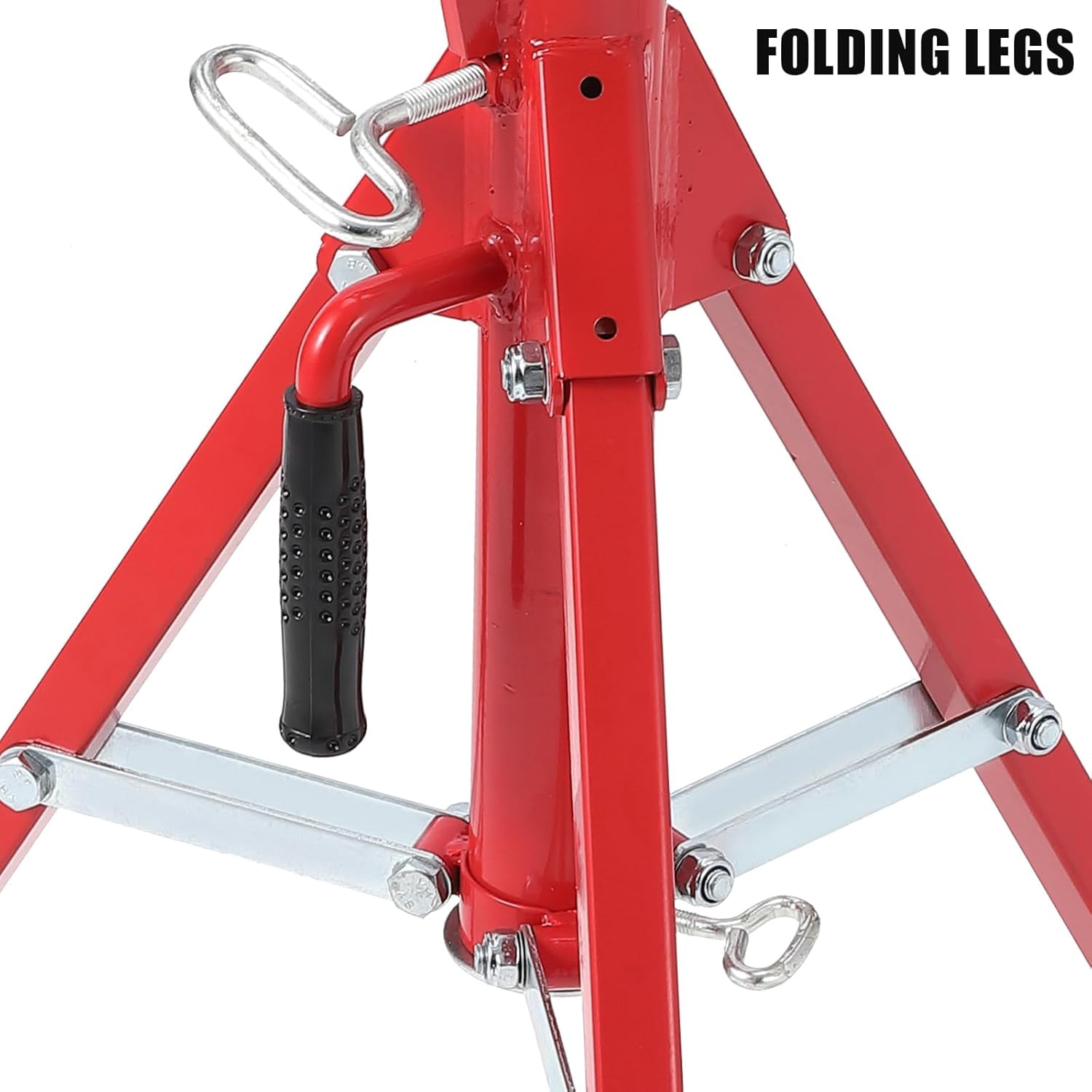 ChaoLink V-Head Pipe Jack Stand, 28 inches -52 inches Adjustable Height Heavy Duty Steel Jack Stand with 2500 LBS Load Capacity, Portable Pipe Stand with Folding Legs for Welding, Cutting