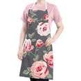 thumbnail image 5 of Pioneer Flower Floral Print Pattern Apron-Garden Aprons for Women with Pockets-Cotton Linen Waterproof Kitchen Cooking Gardening Aprons Adjustable for Kitchen,Cooking,BBQ and Salon 33x27 Inch, 5 of 7